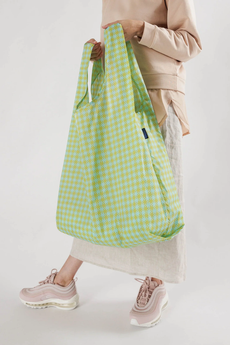 Big Baggu in Mint Pixel Gingham