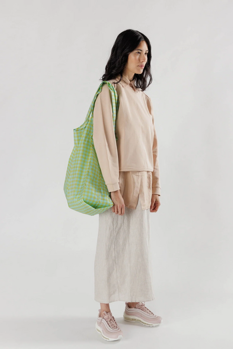 Big Baggu in Mint Pixel Gingham