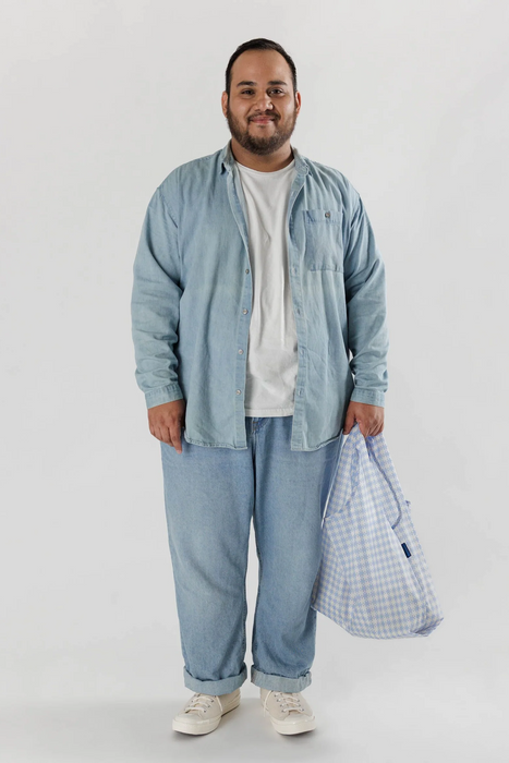 Baggu in Blue Pixel Gingham