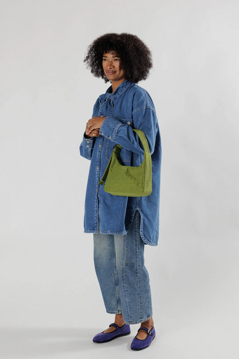 Mini Nylon Shoulder Bag in Avocado