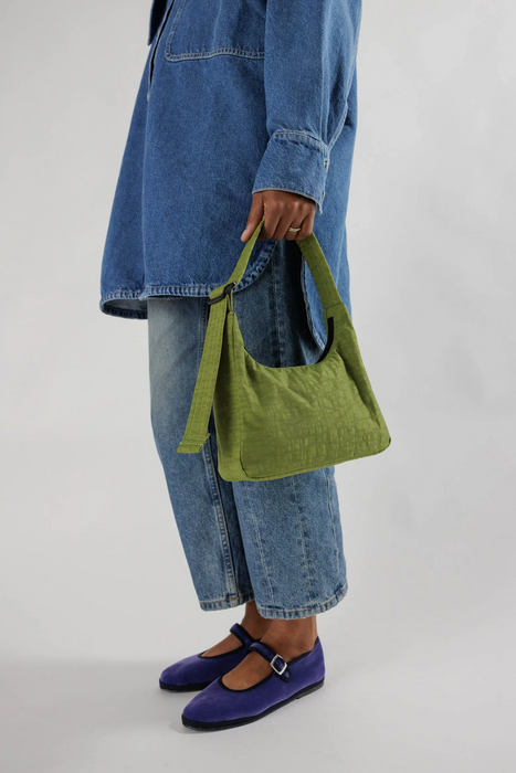 Mini Nylon Shoulder Bag in Avocado