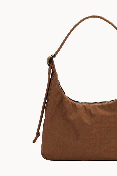 Mini Nylon Shoulder Bag in Brown