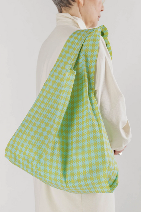Baggu in Mint Pixel Gingham