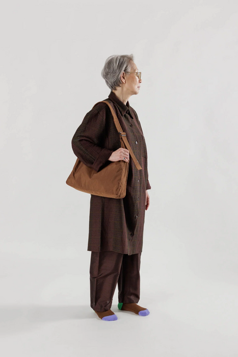 Nylon Shoulder Bag in Brown