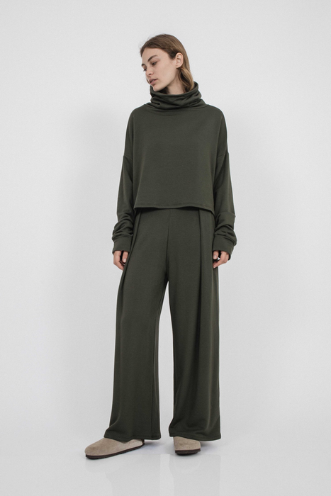 Jojo Pleat Pant in Artichoke