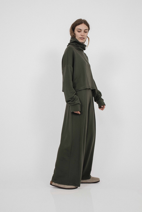 Jojo Pleat Pant in Artichoke