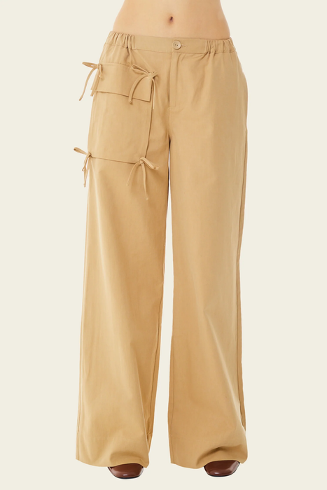 Cargo Bow Wide Leg Pant in Nomad