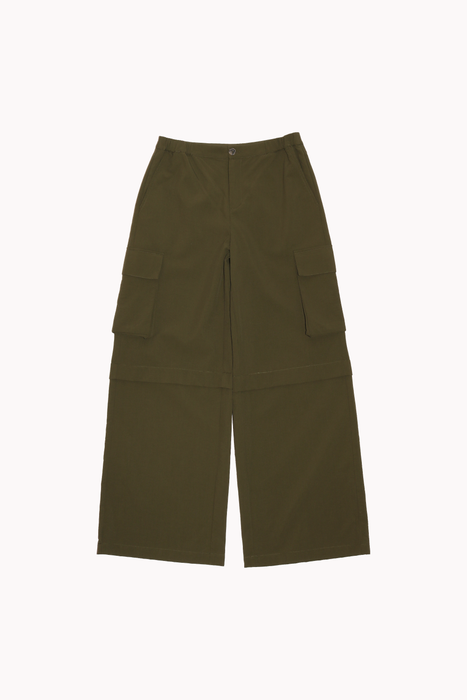 Theo Wide Leg Cargo Pant in Olive