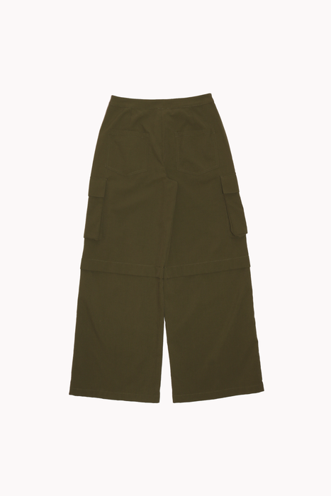 Theo Wide Leg Cargo Pant in Olive