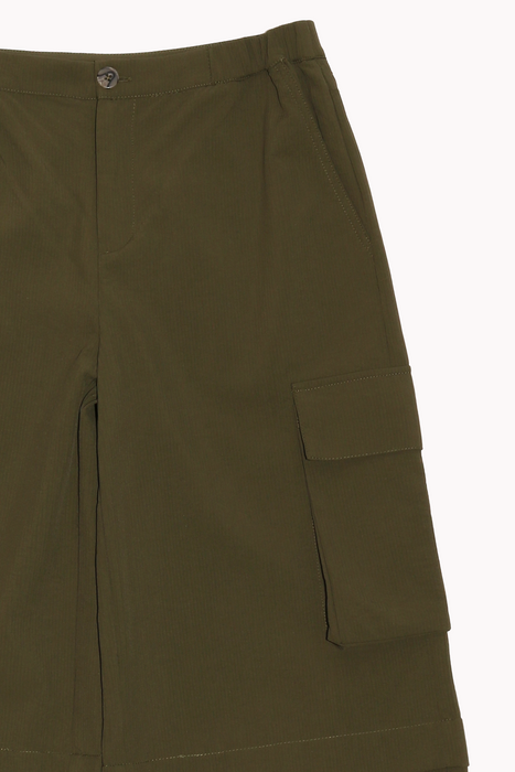 Theo Wide Leg Cargo Pant in Olive