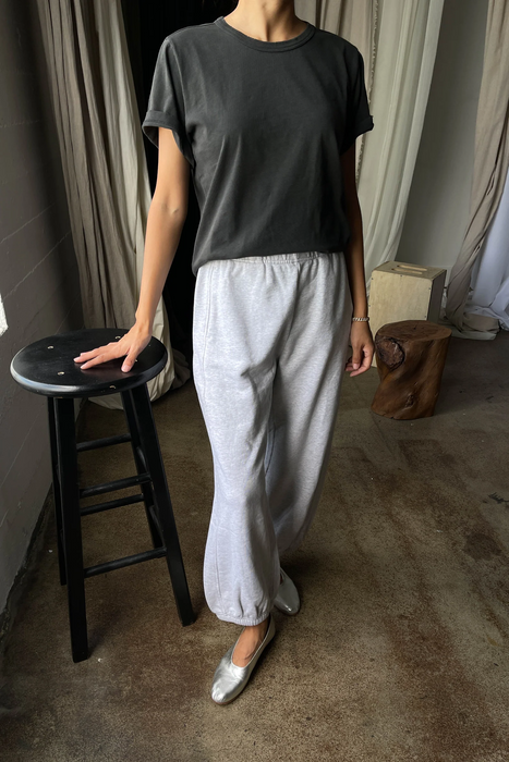 French Terry Balloon Pants in Heather Grey