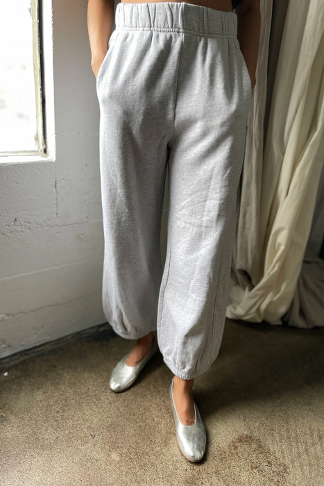 French Terry Balloon Pants in Heather Grey