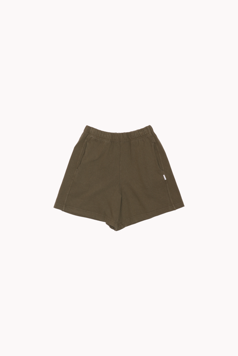 Flared Basketball Shorts in Olive Green