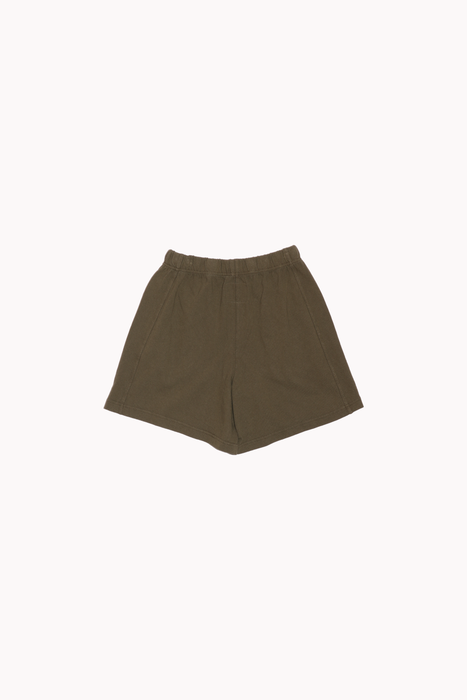 Flared Basketball Shorts in Olive Green