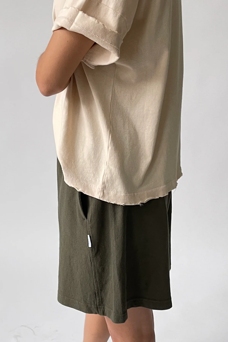 Flared Basketball Shorts in Olive Green