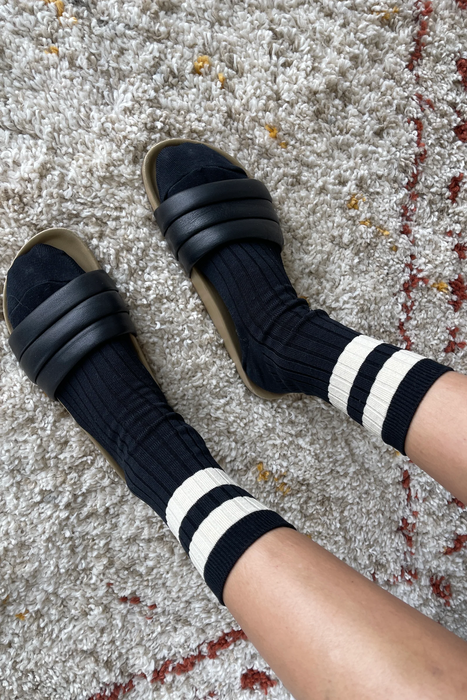 Her Varsity Socks in Black