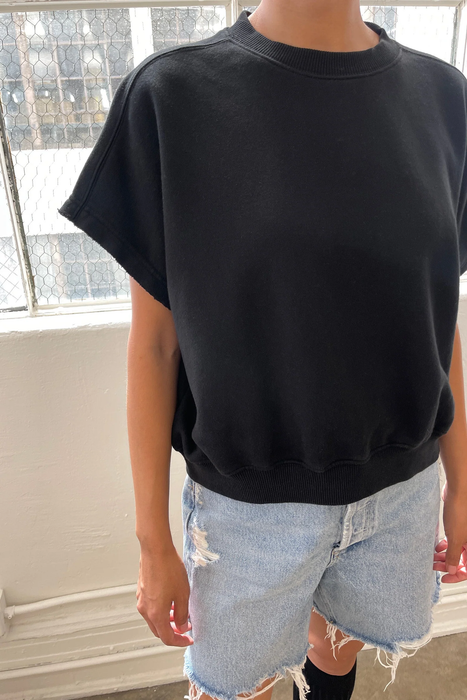 French Terry Sophie Top in Black