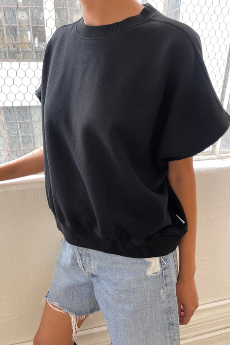French Terry Sophie Top in Black