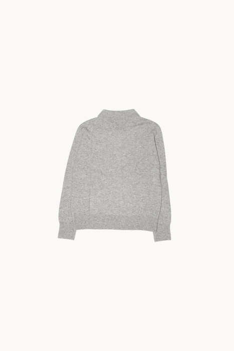 Cashmere Blend Polo Sweater in Gray