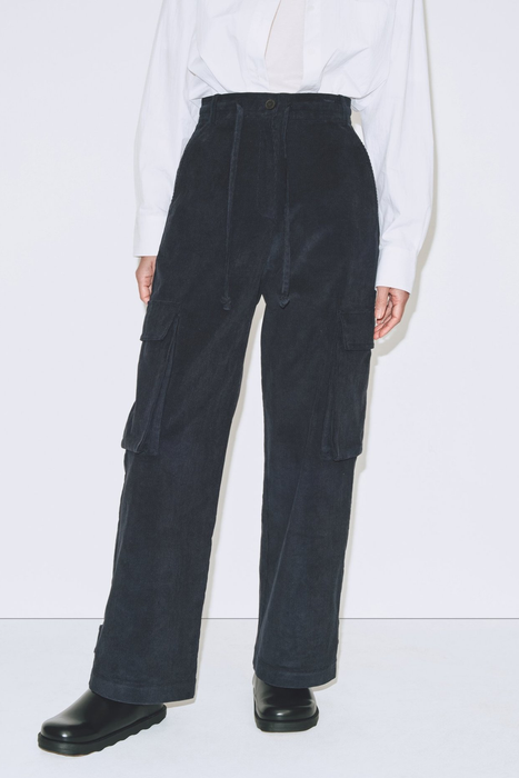 Corduroy Cargo Pants in Navy