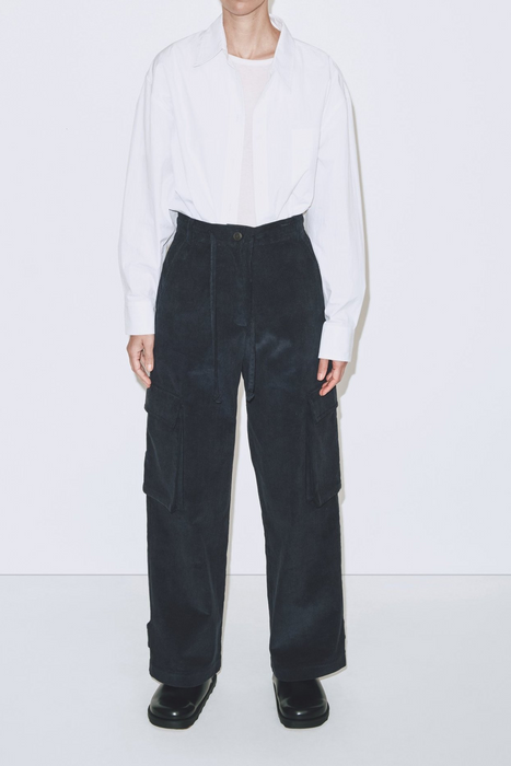 Corduroy Cargo Pants in Navy