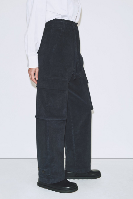 Corduroy Cargo Pants in Navy