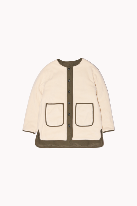 Reversible Padded Jacket in Olive/Cream