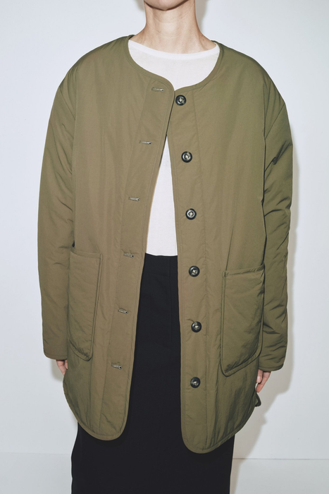 Reversible Padded Jacket in Olive/Cream