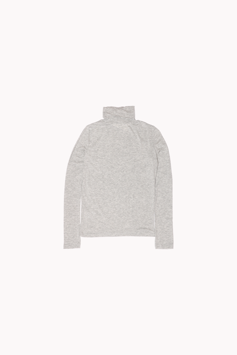 Roll Neck Jersey Top in Heather Gray