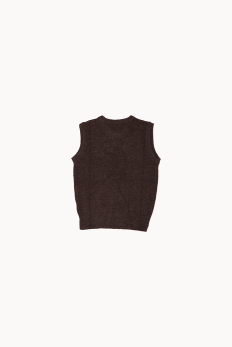 Crew Neck Vest in Brown