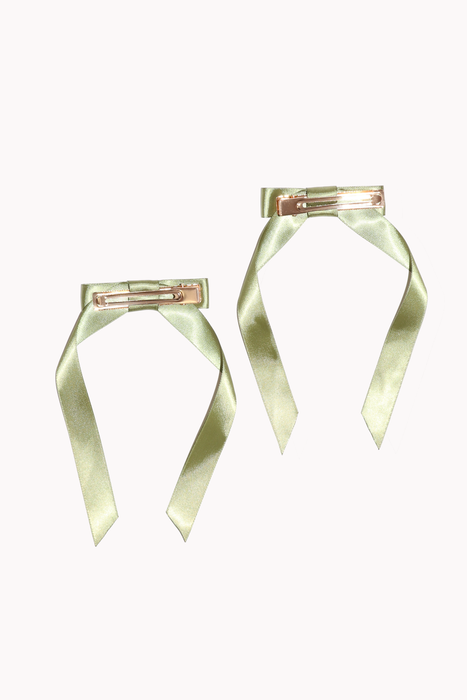 Bow Clip Duo in Olive