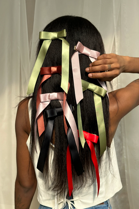 Bow Clip Duo in Olive