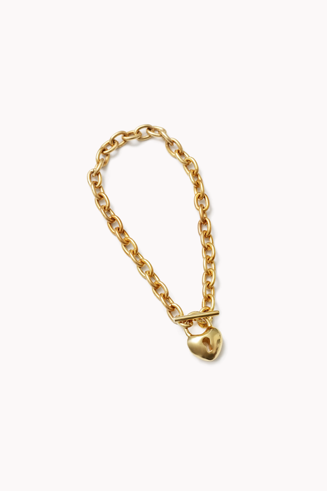 Heart Lock Bracelet in Gold