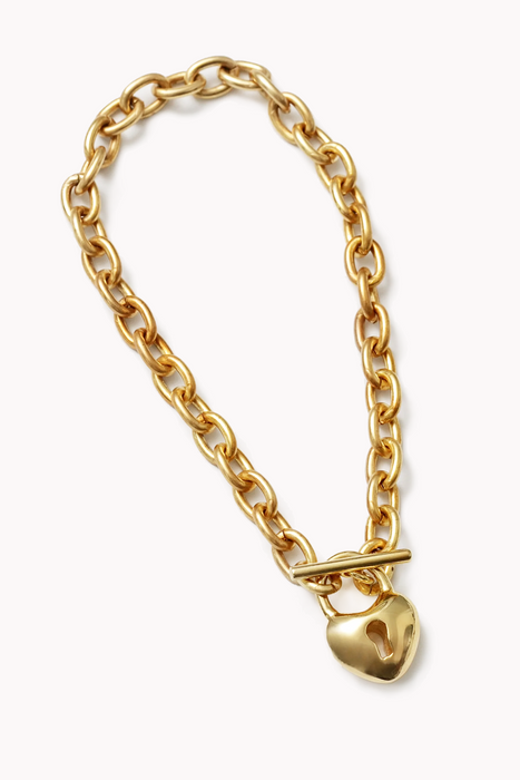 Heart Lock Bracelet in Gold