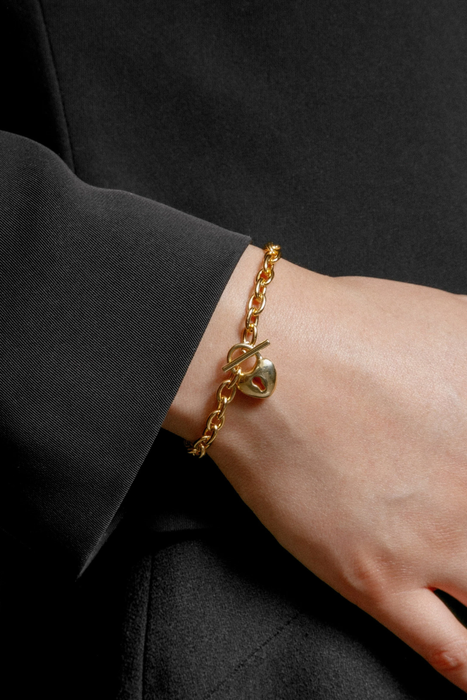 Heart Lock Bracelet in Gold