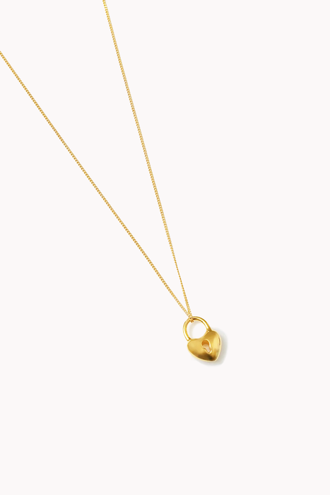 Heart Lock Necklace in Gold