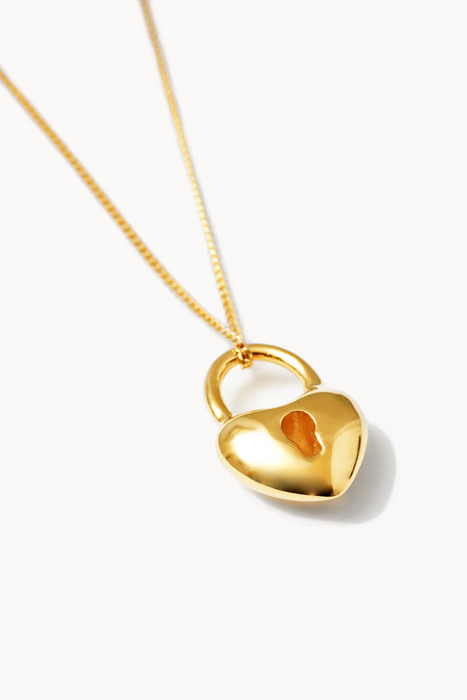 Heart Lock Necklace in Gold