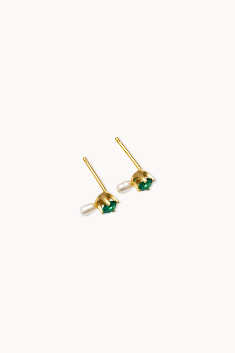Lara Studs in Green and Gold