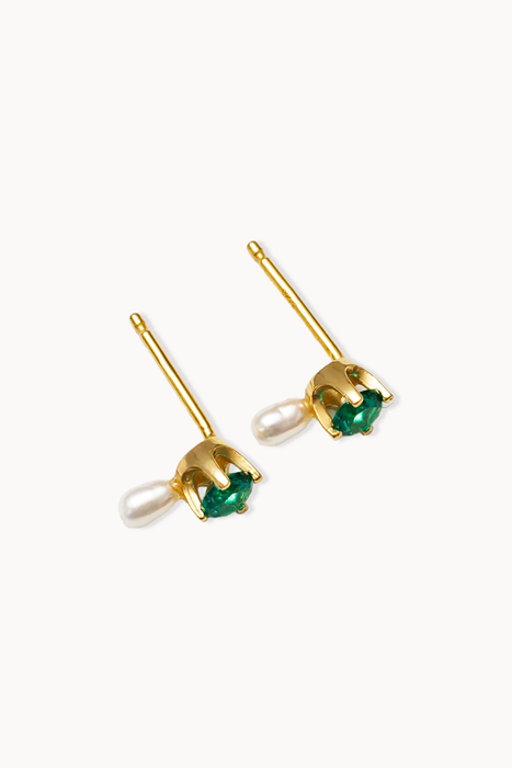 Lara Studs in Green and Gold