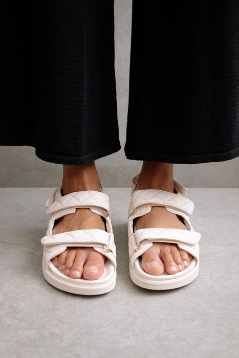 Hook-Loop Sandal in Ivory