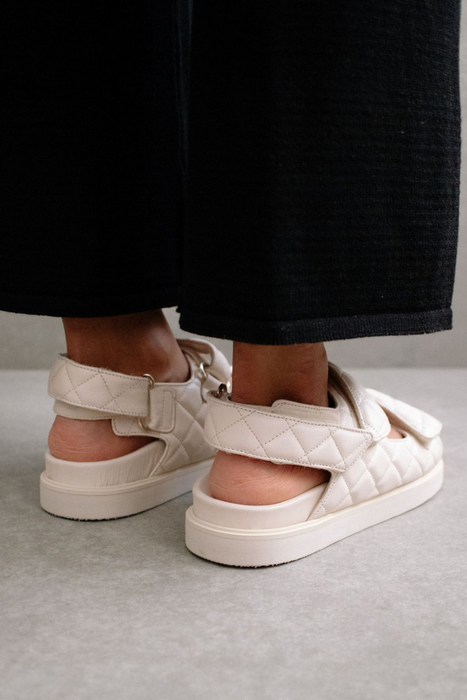 Hook-Loop Sandal in Ivory