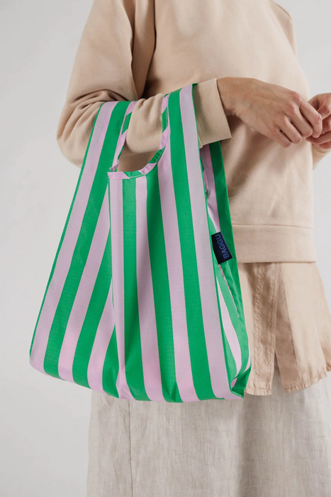 Baby Baggu in Pink Green Awning Stripe