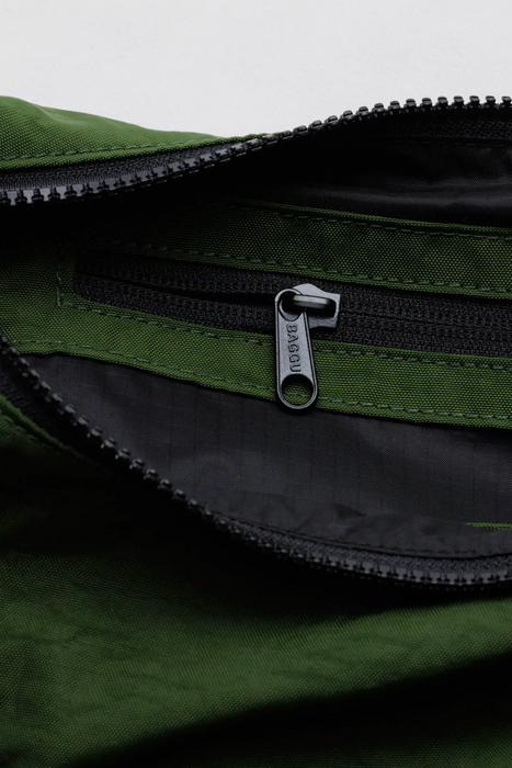 Medium Nylon Crescent Bag in Bay Laurel
