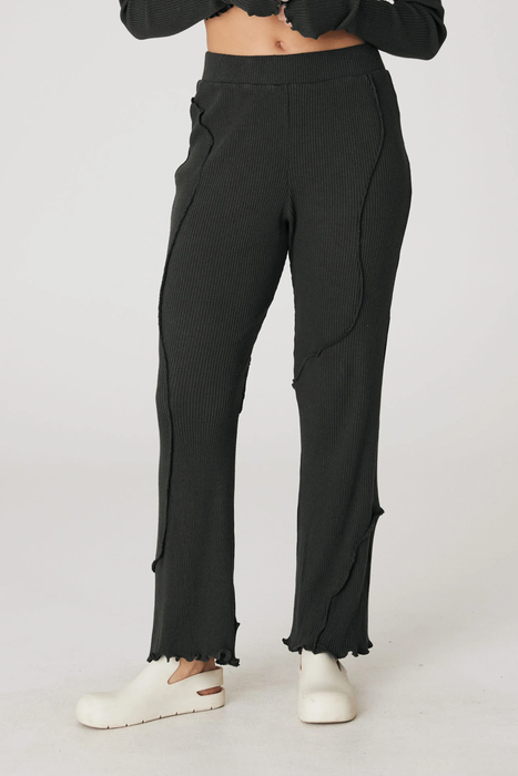 Hemp Rib Pant in Vintage Black