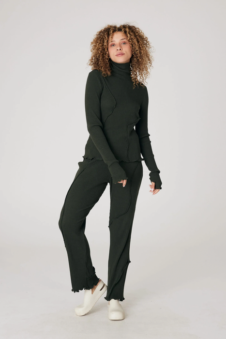 Hemp Rib Pant in Vintage Black