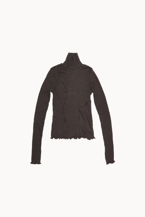 Hemp Rib Turtleneck in Vintage Black