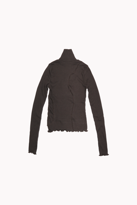 Hemp Rib Turtleneck in Vintage Black