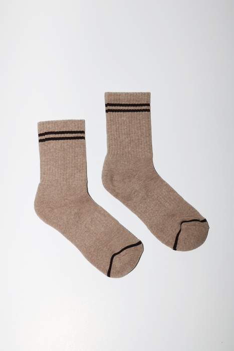 Boyfriend Socks in Latte