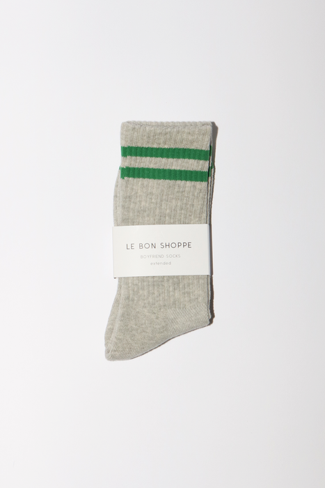 Extended Boyfriend Socks in Light Grey