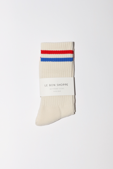 Extended Boyfriend Socks in Milk